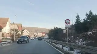 Drive from the Neuh&uuml;tten-Lohr junction to Rechtenbach / Main-Spessart, Germany, Road trip, 