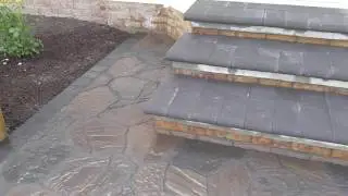 Belgard Mega Arbel concrete patio & steps overlay on Gettysburg Adams County - Ryan's Landscaping