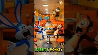 🍔 The Giant Living Burger Escape &mdash; Rabbit & Monkey Chaos!