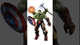Iron man + Hulk + Captain America + Dr strange = 🤯💀 || Fusion art || #shorts #youtubeshorts