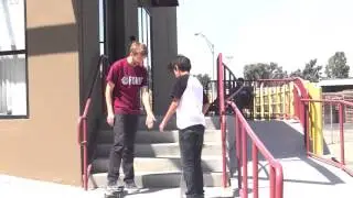 13 YEAR OLD FRONT 180s HIS FIRST 5 STAIR!