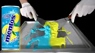 MENTOS DRINK LEOMON MINT IceCream Rolls Transformation to Ice Cream ASMR
