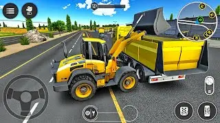 Bulldozer Loading Sand Into Dump Truck - Construction Machines Transport Driving - Android Gameplay