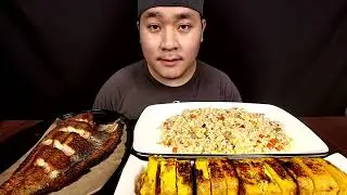 새우볶음밥, 계란말이, 가자미 구이 먹방 / Shrimp fried rice, Egg rolls, Grilled flounder Mukbang