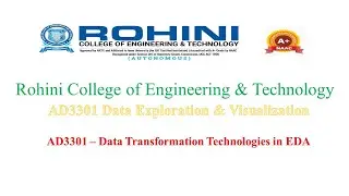 AD3301 - Data Transformation Technologies in EDA