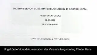 G&ouml;rtschitztal HCB Skandal Pressekonferenz am 8.8.2016 in Klagenfurt: Neue Bodenuntersuchungen