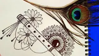 Mandala art of Shri krishna flute #viral #trending #mandala_art #krishna #flute #fyp 