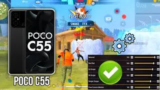 Poco C55 free fire sensitivity setting ⚙️ | Poco C55 free fire headshot setting ⚙️