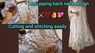 How to make dori piping back nack design cutting and stitching #viral #trending #sewingtutorials 