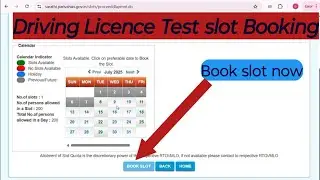 Online Driving Licence Test Slot Booking | How to Book Driving Test Slot Online in India 2025