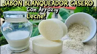 Jabon blanqueador de piel con arroz y leche..