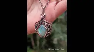 💎💚Unique handmade fantasy antiqued copper labradorite crystal talisman pendant zd_artisan_jewelry IG
