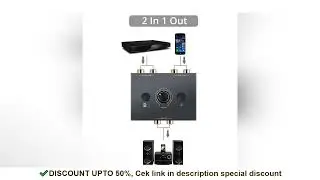 Audio Switcher Splitter Bi-Directional Audio Switcher With Mute Button 2x1 / 1x2 L / R RCA Stereo Au