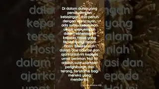 Garam dan Terang Dunia - bertekun dalam doa adorasi #shorts