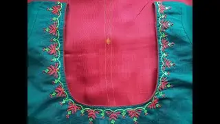 Video no 117: Thread embroidery on stitched blouse: #cotton thread #embroidery on #stitched #blouse