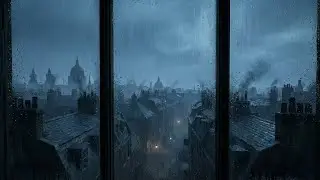 Victorian London Rain | Dark Rooftop Ambience | Sleep, Study & Focus