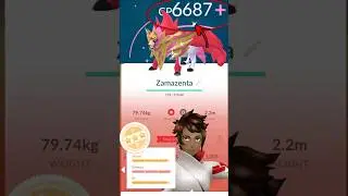 Powering UP My CROWNED SHIELD ZAMAZENTA to LeveL 50 in Pokemon GO.