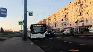Поездка на Автобусе маршрут 300 Автобус VOIgabus-5270.05. Пр. Ветеранов 149-ст. м. Юго западная