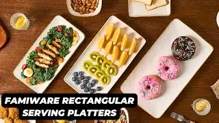 Famiware Rectangular Serving Platters &ndash; Ocean Series Stoneware Set | Best Serving Platters
