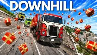 Скоростной спуск, но подарки падать не получится (мод для BeamNG)