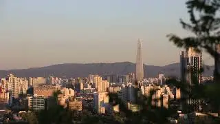 Seoul Han River view from day to night City Sounds Ambience