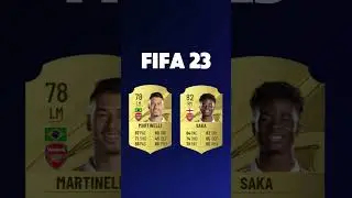 Saka vs Martinelli rating Comparison / FIFA 20 ~ EAFC 25 / #football #gaming #footballshorts #messi