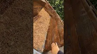 Staining the wood for a raised flower bed #Landscape #Flowerbed  #Raisedflowerbed