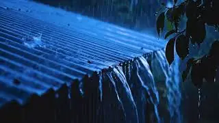 Dark Blue Night with Heavy Rain on Metal Roof | ASMR Sounds for Insomnia and Calm Sleep Ambience 87