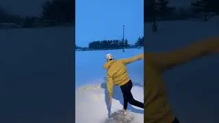 Winter disc golf in a nutshell 😂
