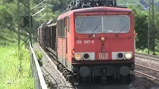 Z&uuml;ge bei Kestert am Rhein, Angel Trains 145, 151, 185, 155, ICE-T BR411, 101, 460, 428
