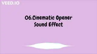 Cinematic Opener Sound Effect