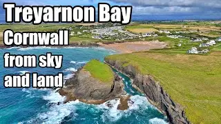 Treyarnon Bay North Cornwall in 4K by drone and insta360