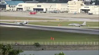 2x F 15J Eagles being scrambled at Naha Japan on the 4th December 2019