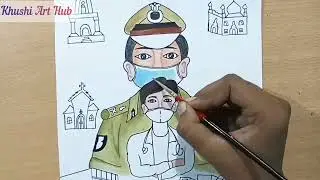 How to draw Corona Warriors Painting ll Painting Competition ll Easy Watercolor Painting #covid19