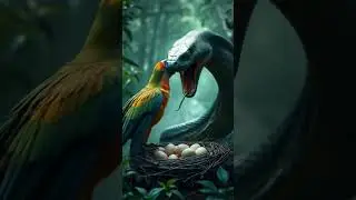 Bird vs Snake 🦜vs🐍 Ai Shorts #birds #nature #wildlife