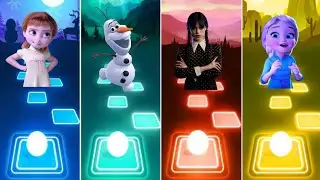 Baby Anna vs Olaf vs Wednesday vs Baby Elsa - Tiles Hop EDM Rush!