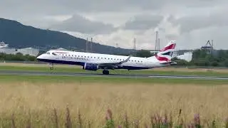British Airways (G-LCYM) Embraer E190SR landing at Belfast (BHD) 20th July 2023