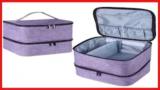 Famard Nail Polish Organizer and Nail Dryer Case, Double-Layer Nail Polish Storage Bag Holds