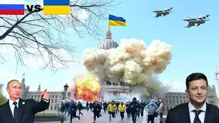 13 Minutes Ago, Brutal Russian Counterattack bombarded the entire city center of Kiev, Ukraine.