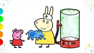 🎨 How to Draw Peppa Pig & Miss Rabbit 🐇 He Just Needs More Stuffing 🐘 Cartoon Drawing Fun 🐷