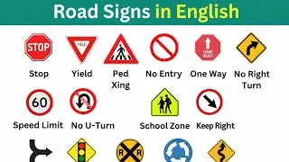 🚦 Road Signs in English/ Easy Way&ndash;ENGLISH SPEAKING PRACTICE/ English for drivers #roadsigns#English 
