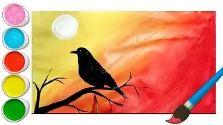 How to draw easy watercolor painting🏜️, step by step colour painting, painting for kids,