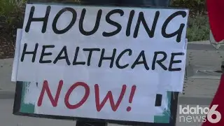 Rally at Boise City Hall advocating for resources and support for the homeless