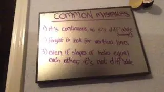 Proving a derivative does not exist at a point - Farrar
