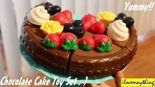 Cooking Toy Set for Girls: Unboxing a Chocolate Cake Toy Set w/ Maya