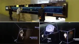 The world's longest holographic display case for Maurice Lacroix at Baselworld 2013.