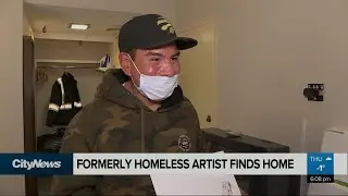 Homeless artist finds home