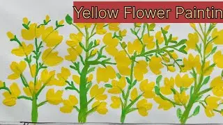 Easy Yellow Flower Painting for beginners/Acrylic Step by Step/How to paint a Canvas painting/