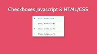 Checkboxes using Javascript | HTML & CSS