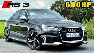 500HP Audi RS3 2.5 TURBO Review on German Autobahn